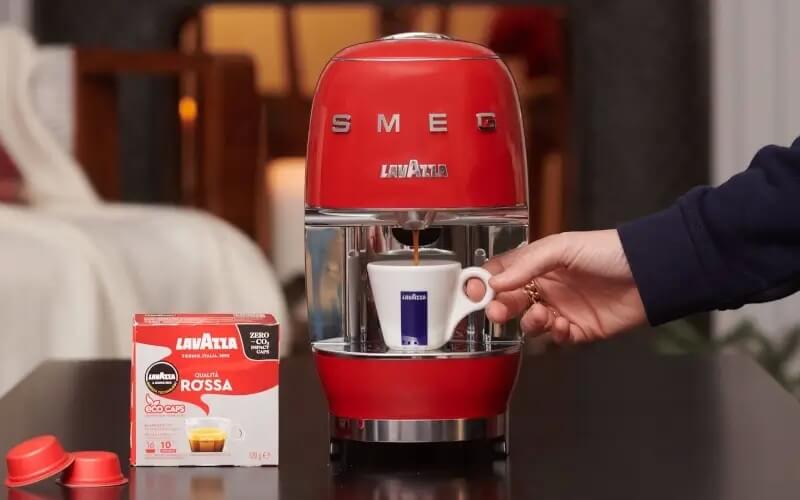 Win a stylish Smeg Lavazza Coffee Machine in Red Cosmopolitan